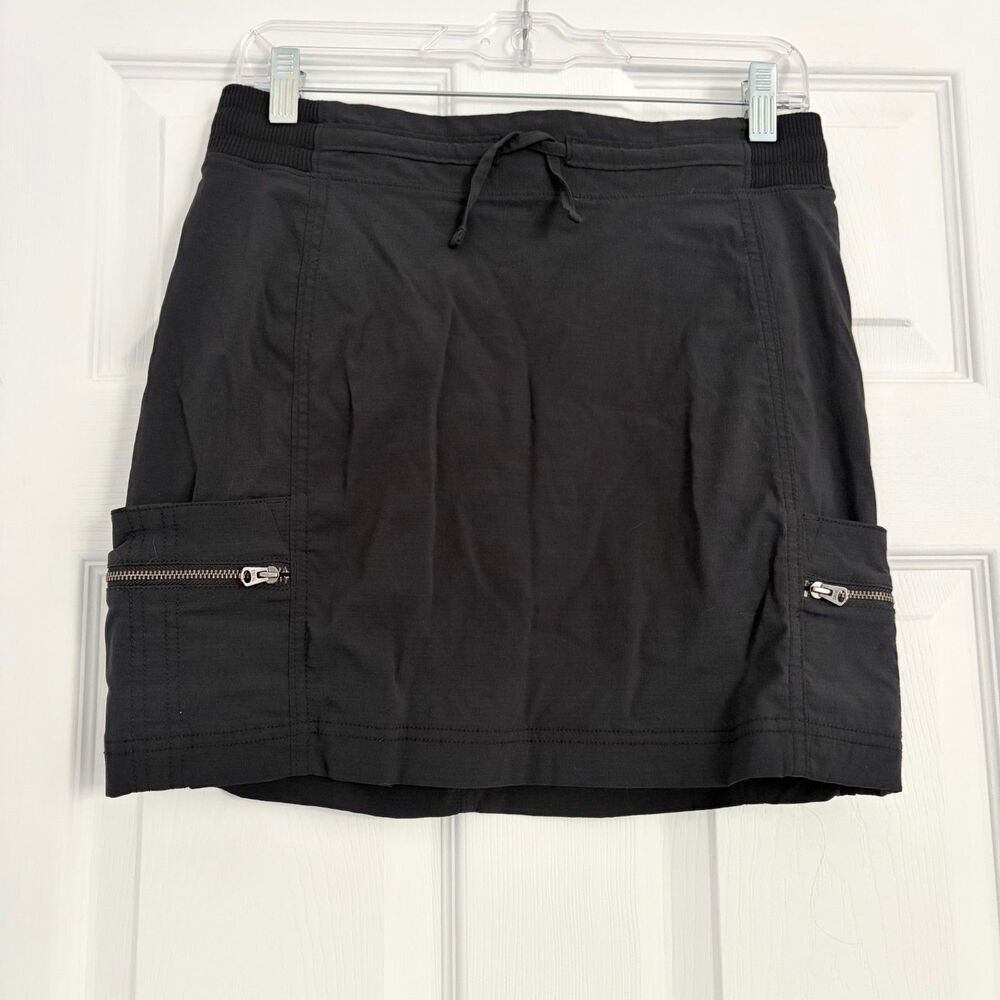 Athleta Black Performance Athletic Skort Sz 6 Zip Pockets Activewear Athleisure